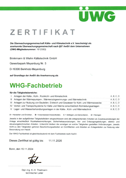 ÜWG Zertifikat ÜWG Zertifikat