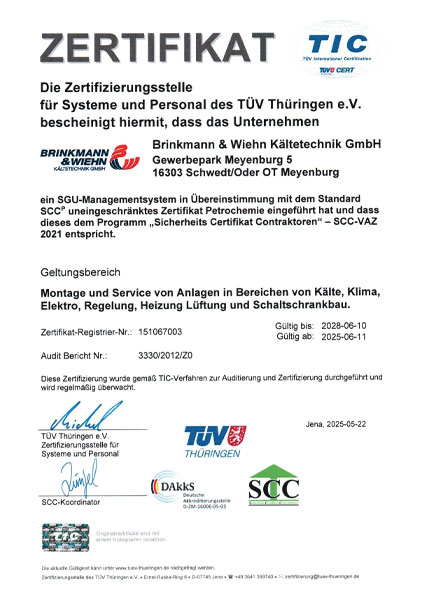 SCC Zertifikat