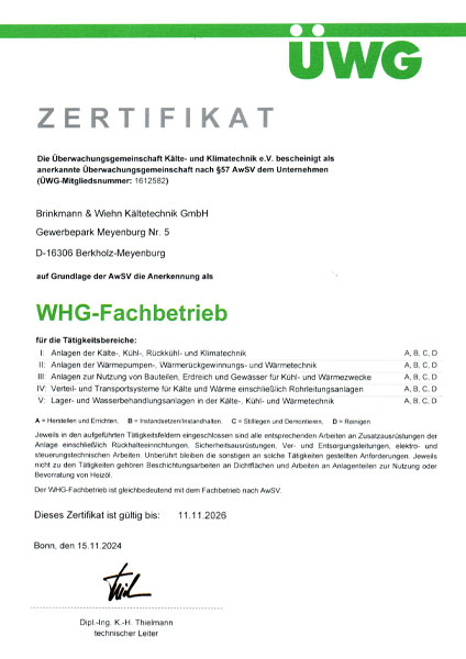 ÜWG Zertifikat